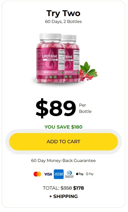 LipoTrine gummies 2 bottle 60-day weight support package